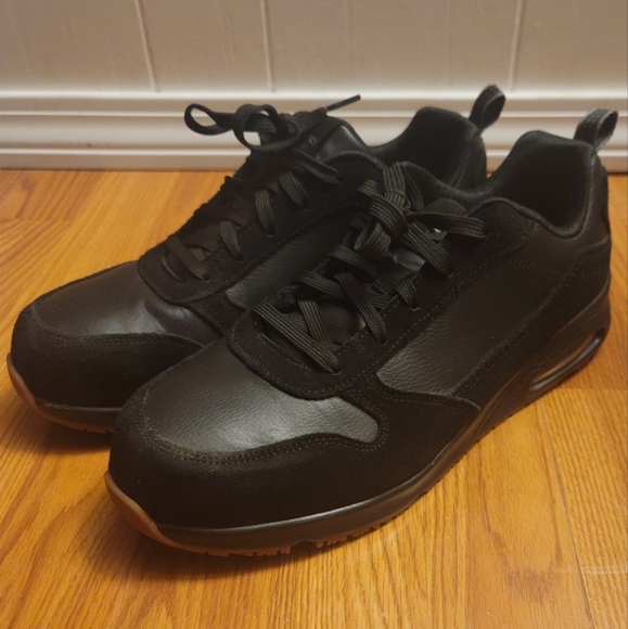 Skechers Other - Sketchers Work Uno SR Kolen Comp Toe Mens Size 11 D Black Sneaker Slip Resistant